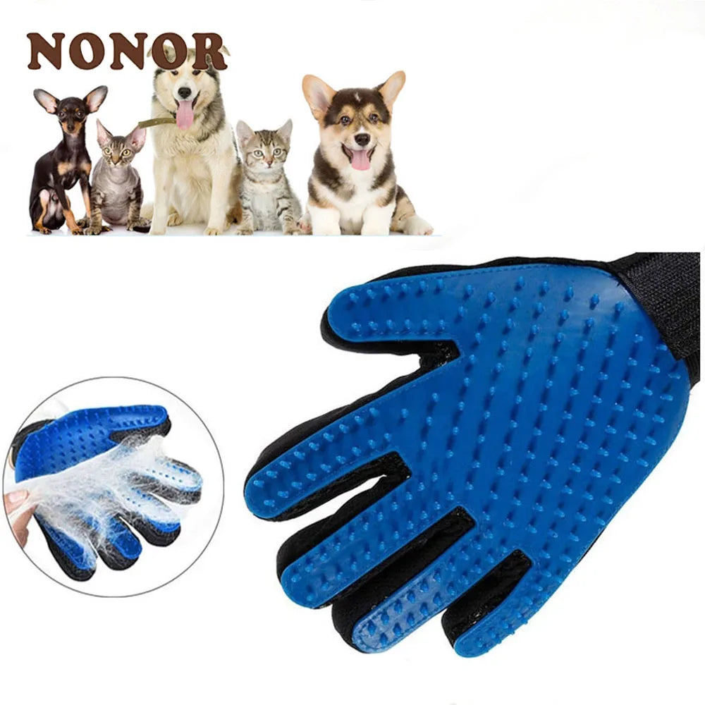 NONOR Rubber Pet Bath Brush Protection Silicone Cat Comb Glove Massage Grooming Dogs Cats Supplies